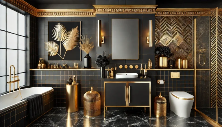 Need looking professional imageBold and Beautiful Black and Gold Bathroom Inspirations