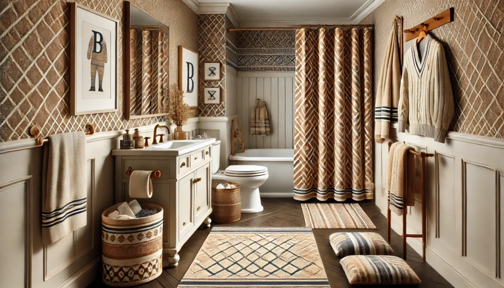 What Role Do Textiles Play in Preppy Bathroom Decor